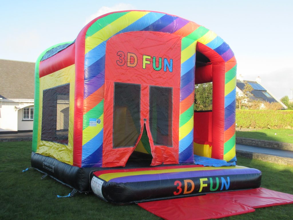 3D bouncy castle with slide and Bluetooth speaker for hire in Galway and Connemara